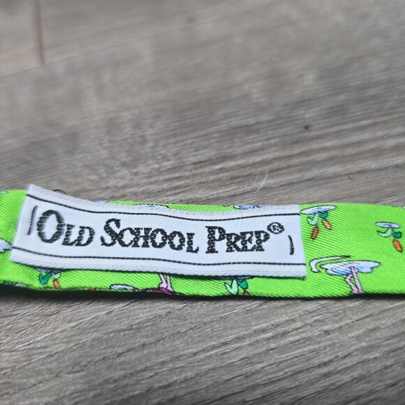 Bowtie #2 - Green Flamingos Old School Prep - Picture 2 of 2